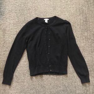 Black cardigan sweater